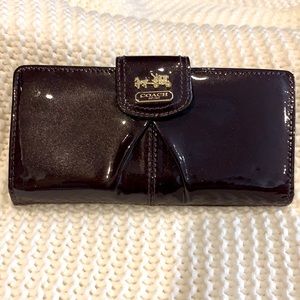 Coach Patent Leather Purple Wallet